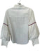 TheShirt Size M White Cotton Long puff sleeve Collar Button Up Top White / M