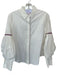 TheShirt Size M White Cotton Long puff sleeve Collar Button Up Top White / M