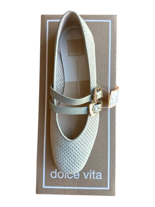 Dolce Vita Shoe Size 7.5 Sage green Suede Perforated Buckles Mary Jane Flats Sage green / 7.5