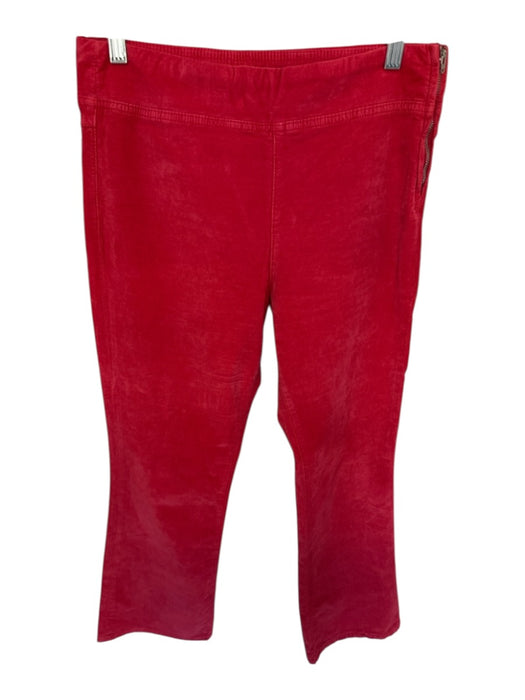 Free People Size S Red Velvet Side Zip Bootcut Pants Red / S