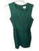 Milly Size 8 Green & Black Virgin Wool Blend Sleeveless Belted Back Zip Dress Green & Black / 8