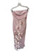 JW PEI Size 4 Pink Polyester Blend Satin Orchids Mesh Strapless Gown Pink / 4