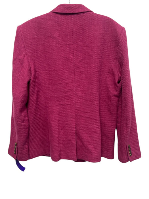 Ann Taylor Size 12 Plum Purple Cotton Collar Neck Front Button Closure Jacket Plum Purple / 12