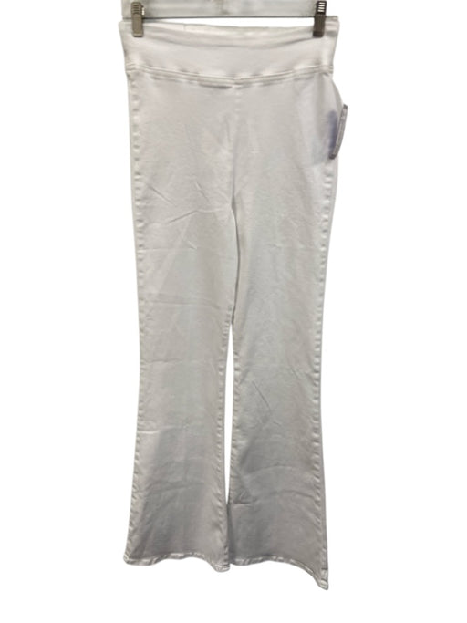 Frame Size 2 White Cotton Blend Elastic Waist Straight Flare Back Pockets Jeans White / 2