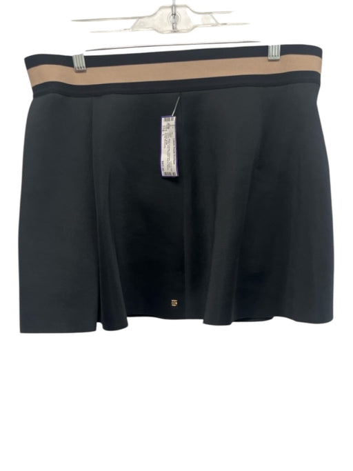 Emily McCarthy Size L Black & Beige Polyester Elastic Waist Color strip Skirt Black & Beige / L