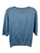 Ann Mashburn Size XL Light Blue Silk Half Sleeve Knit Ribbed Top Light Blue / XL