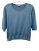 Ann Mashburn Size XL Light Blue Silk Half Sleeve Knit Ribbed Top Light Blue / XL