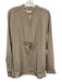 Ann Mashburn Size Large Taupe Gray Silk Long Sleeve Half Button Satin Tunic Top Taupe Gray / Large