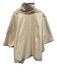 Tuckernuck Cream & Brown Polyester Blend Half Sleeve Piping Chimney Neck Poncho Cream & Brown / One Size