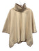 Tuckernuck Cream & Brown Polyester Blend Half Sleeve Piping Chimney Neck Poncho Cream & Brown / One Size