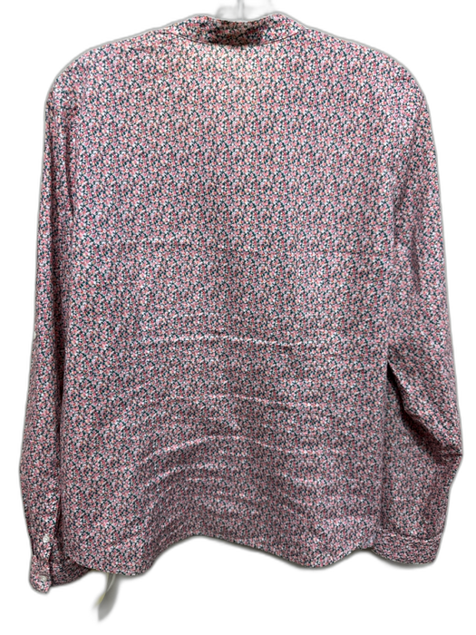 Ann Mashburn Size L Pink, Green & Multi Print Cotton Long Sleeve Floral Top Pink, Green & Multi Print / L