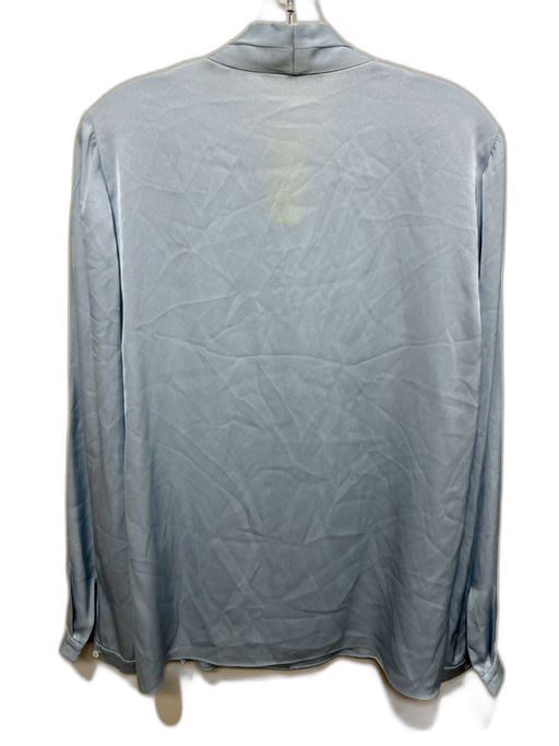 Kobi Halperin Size L Light Blue Silk Blend Long Sleeve V Neck Seam Detail Top Light Blue / L
