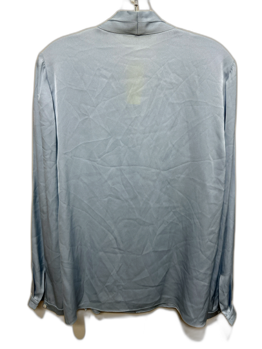 Kobi Halperin Size L Light Blue Silk Blend Long Sleeve V Neck Seam Detail Top Light Blue / L