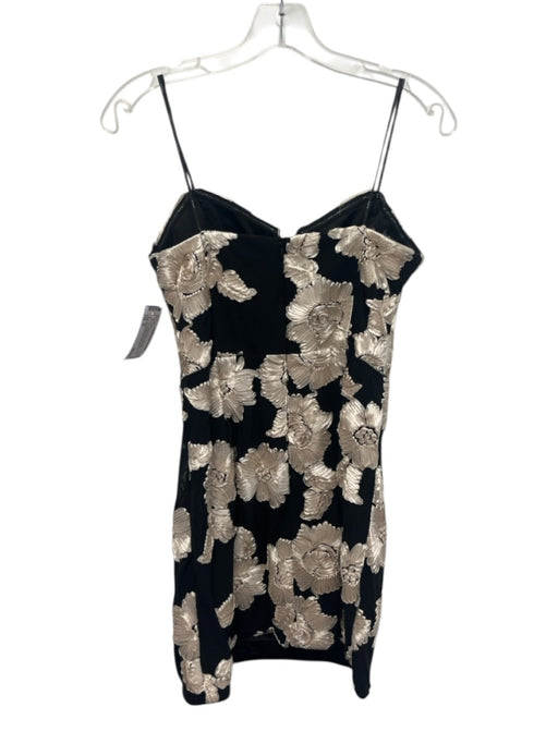 Elliatt Size M Black & Gold Polyester Sleeveless Embroidered Flowers Dress Black & Gold / M