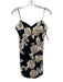 Elliatt Size M Black & Gold Polyester Sleeveless Embroidered Flowers Dress Black & Gold / M