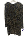 Hunter Bell Size 12 Navy blue & gold Viscose Padded Shoulder Back Zip Dress Navy blue & gold / 12