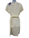 Burberry Size 6 Cream Viscose Short Sleeve Back Zip Pleat Dress Cream / 6