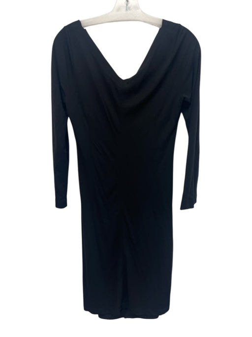 Stella McCartney Size 42 Black Viscose Long Sleeve Rouched Dress Black / 42