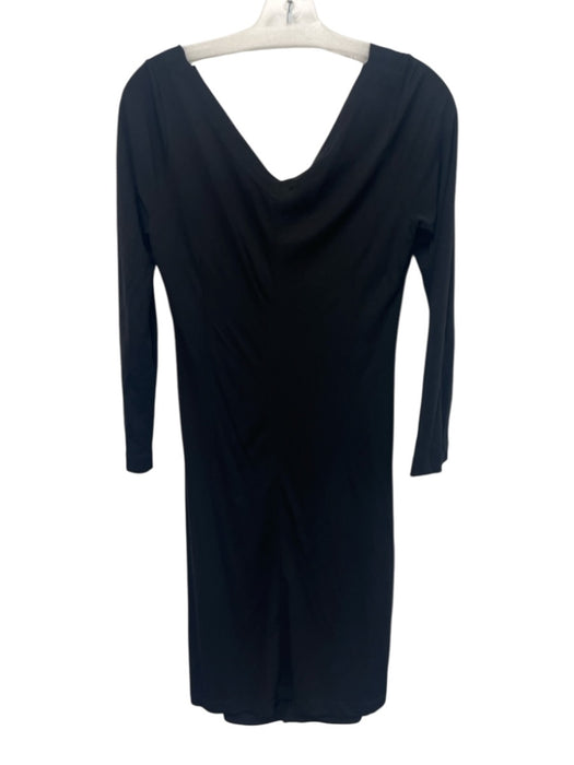 Stella McCartney Size 42 Black Viscose Long Sleeve Rouched Dress Black / 42