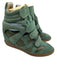 Isabel Marant Shoe Size 40 Teal Green Leather Upper Suede Velcro Strap Sneakers Teal Green / 40