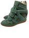 Isabel Marant Shoe Size 40 Teal Green Leather Upper Suede Velcro Strap Sneakers Teal Green / 40