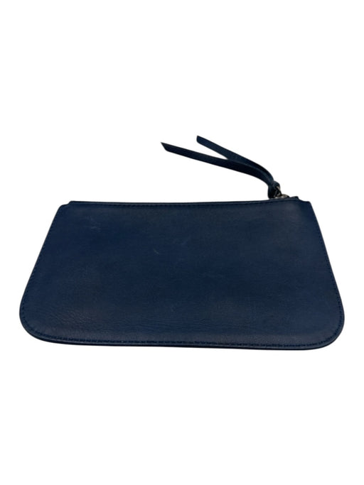 Giuseppe Collection Navy Blue Leather Zip Close Pouchette Wallets Navy Blue