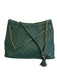 Tory Burch Dark Green Leather Zip Close Logo Chain Strap Tote Bag Dark Green / Large