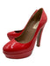 Valentino Shoe Size 39 Red Patent Leather Platform Round Toe Heel Pumps Red / 39