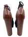 Aquatalia Shoe Size 39 Navy & Brown Suede Peep Toe Platform Ankle Strap Sandals Navy & Brown / 39