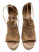 Aquatalia Shoe Size 39 Beige & Nude Suede Peep Toe Platform Ankle Strap Sandals Beige & Nude / 39