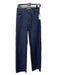 Zara Size 4 Dark Wash Cotton Blend Frayed Edges High Rise Straight Leg Jeans Dark Wash / 4