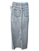 Dries Van Noten Size 38 Light Wash Cotton Blend Denim Front Slit Maxi Skirt Light Wash / 38