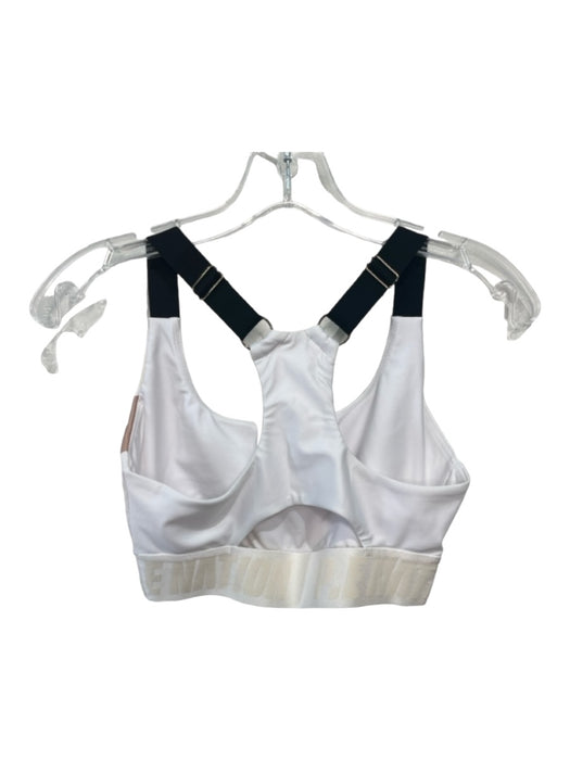 P.E Nation Size S White & Beige Polyester Blend Logo Sports Bra Biker Short Set White & Beige / S