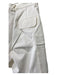 Paper Moon Size Small Ivory Cotton Blend High Rise Pockets Side Slit Pants Ivory / Small