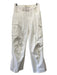 Paper Moon Size Small Ivory Cotton Blend High Rise Pockets Side Slit Pants Ivory / Small