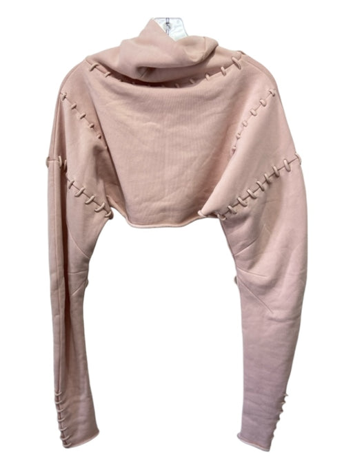 Alo Size XS/S Light Pink Cotton Blend Sweatshirt Turtle Neck Cropped Sweater Light Pink / XS/S