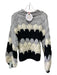 BTB Los Angeles Size S Cream, White, Black Acrylic Blend Knit Mock Neck Sweater Cream, White, Black / S