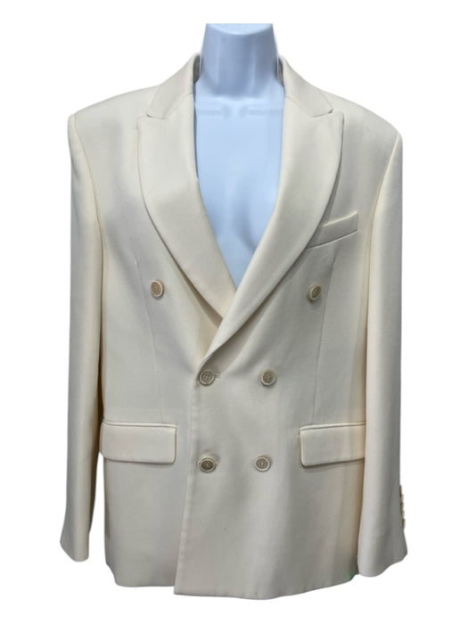 Wardrobe.NYC Size XS Ivory Wool Double Breast Long Sleeve Jacket Oversize Blazer Ivory / XS