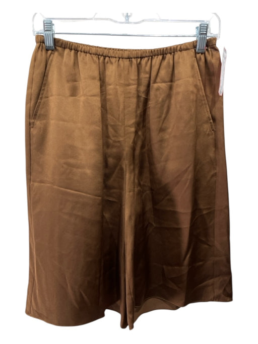 Vince Size XS Brown Silk Elastic Waist Knee Length Shorts Brown / XS
