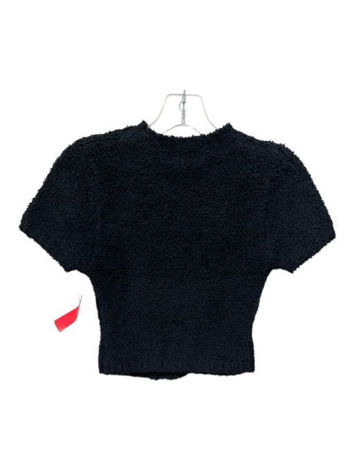 SKIMS Size M/L Black Fleece Short Sleeve Fuzzy Top Black / M/L