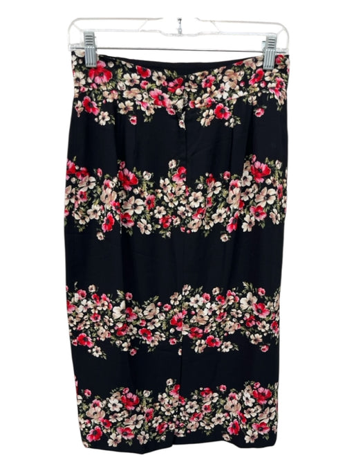 Dolce & Gabbana Size 40 Black, Red, White Viscose & Silk Floral Pencil Skirt Black, Red, White / 40