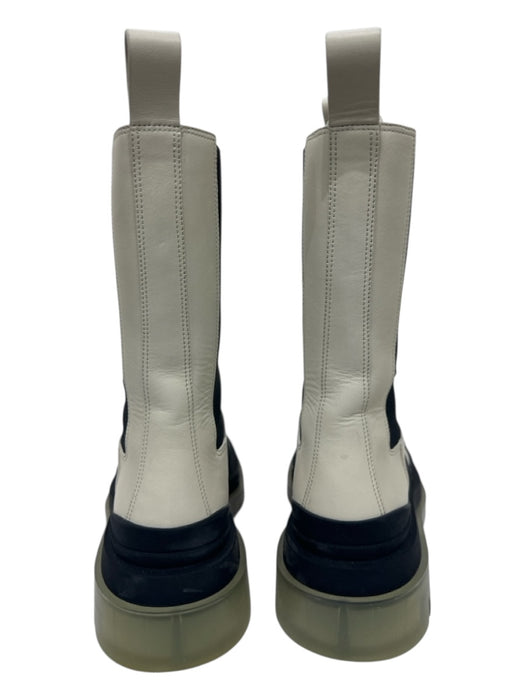 Bottega Veneta Shoe Size 39 Off White & Black Leather Elastic Calf High Boots Off White & Black / 39