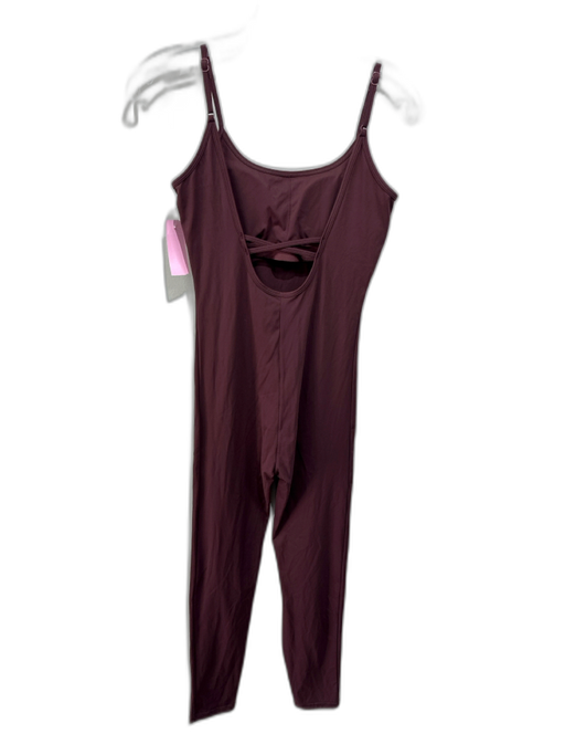 Adanola Size Small Maroon Spaghetti Strap Spandex Athletic Jumpsuit Maroon / Small