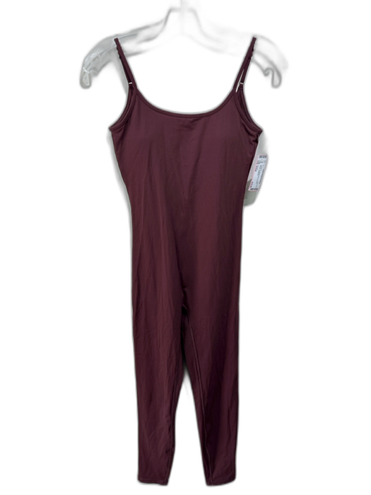Adanola Size Small Maroon Spaghetti Strap Spandex Athletic Jumpsuit Maroon / Small