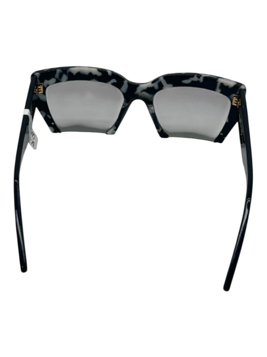Miu Miu Black & White Acetate Tortoise Marbled Sunglasses Black & White