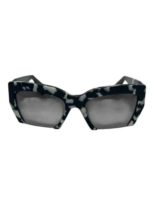 Miu Miu Black & White Acetate Tortoise Marbled Sunglasses Black & White
