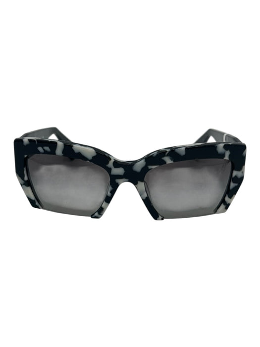 Miu Miu Black & White Acetate Tortoise Marbled Sunglasses Black & White