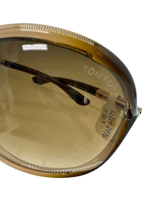 Tom Ford Light Brown Acetate Lucite Gradient Bug Eye Sunglasses Light Brown