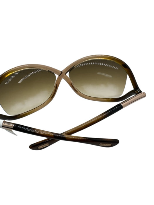 Tom Ford Light Brown Acetate Lucite Gradient Bug Eye Sunglasses Light Brown