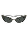 Tom Ford Silver Metal Dark Tint Mirrored Cat Eye Sunglasses Silver